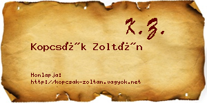 Kopcsák Zoltán névjegykártya