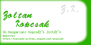 zoltan kopcsak business card